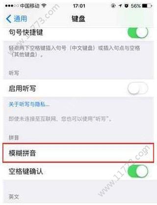 iPhone怎么开启模糊拼音[图]图片1