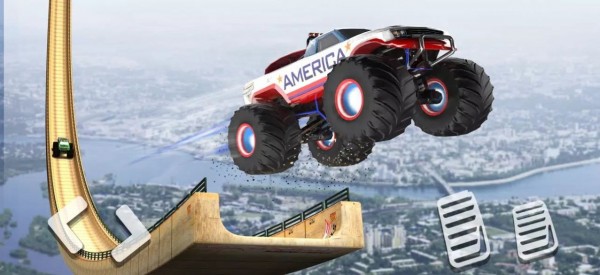 怪物大脚车特技Monster TruckStunt Car Game图1