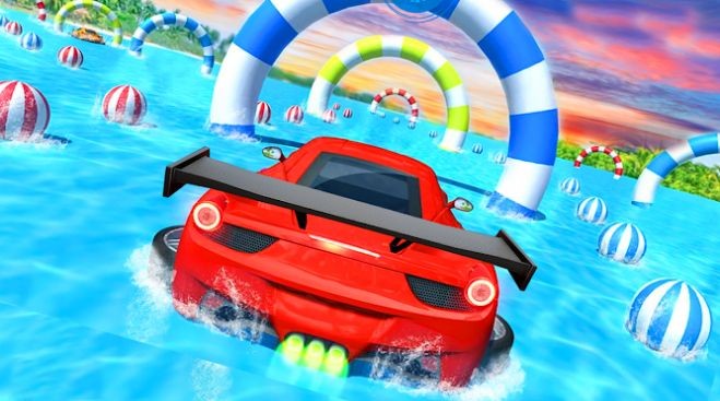 真正的水冲浪车模拟器(Real Water Surfer Car Simulator 3D)图0