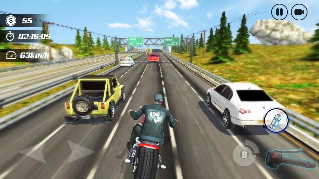 公路摩托车竞速赛游戏(Highway Moto Rider Traffic Race)图3