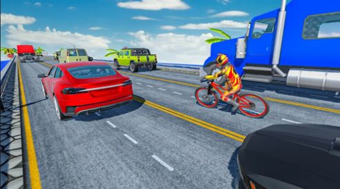 疯狂的交通自行车骑士3D(Endless Cycle Race)图1