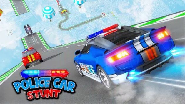 疯狂警车特技驾驶3D(PoliceMegaRampCargameRacingcarstunts3d)图0